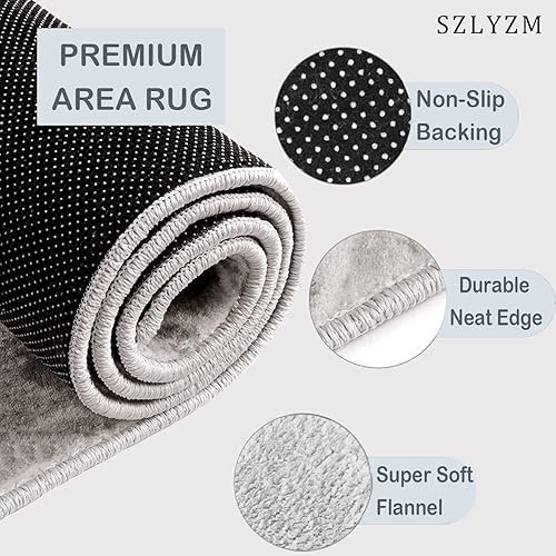 Miniatura 5 de Alfombras oceánicas para dormitorio, sala de estar, alfombra de área de 5 x 7 pies, lavable, antideslizante, suave, alfombra de pelo bajo, alfombra