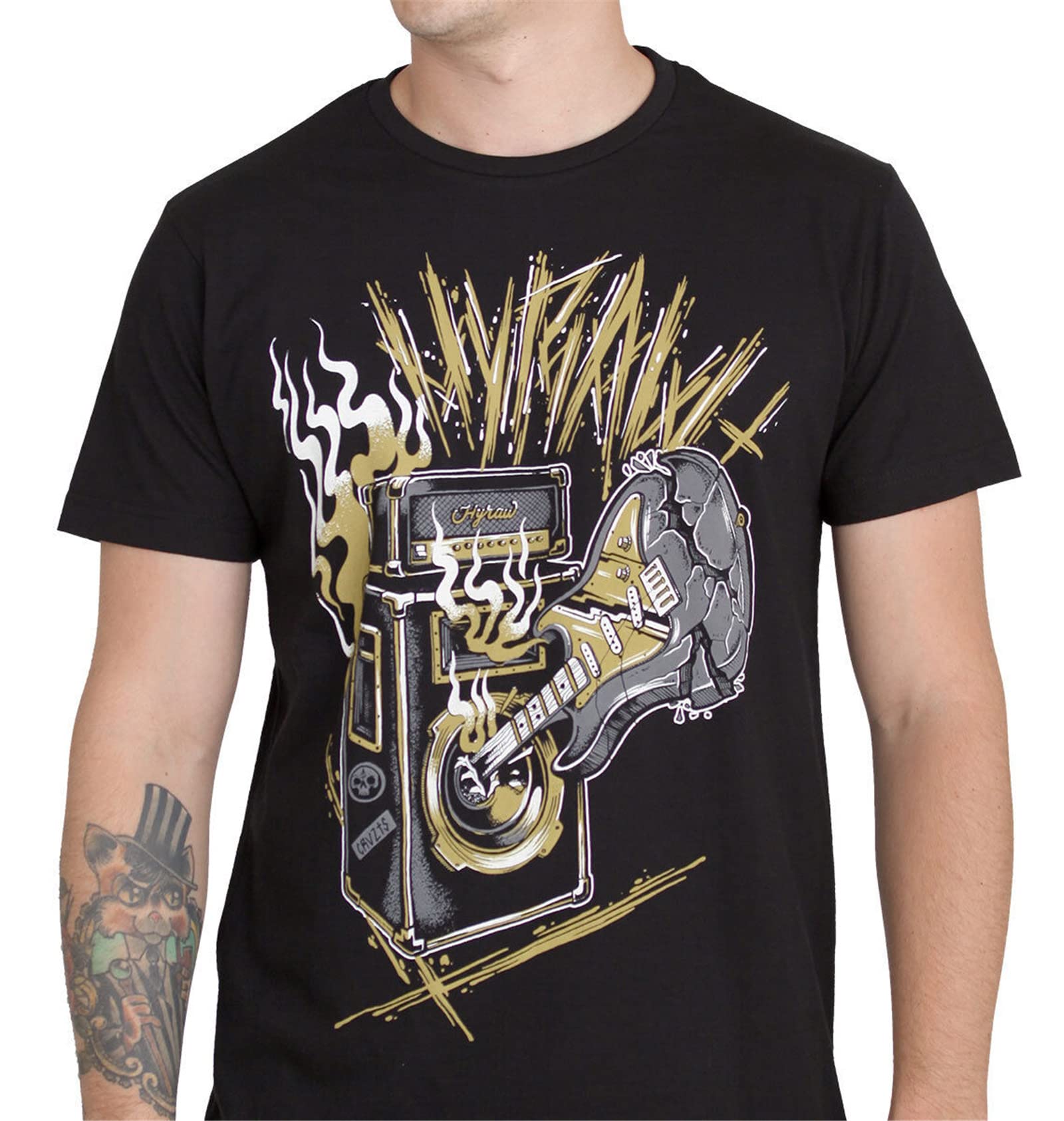 HYRAW-Mens T-Shirt Destroy Black (Black) 13925