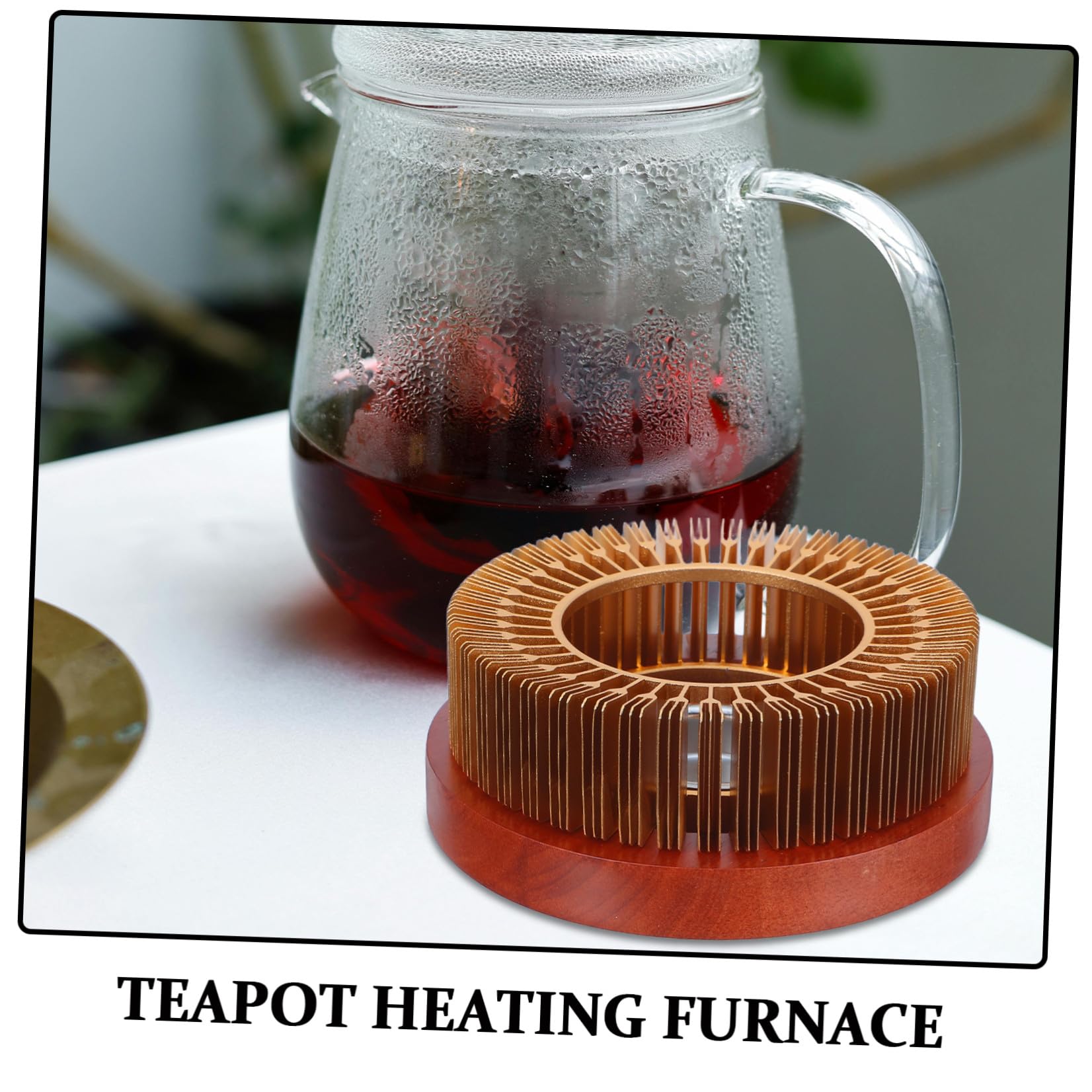 TOYANDONA Scaldapentola Riscaldatore per Tè in Alluminio e Legno per Tè per Mantenere Caldo Caffè e Latte Compatibile la Maggior Parte delle Teiere Standard