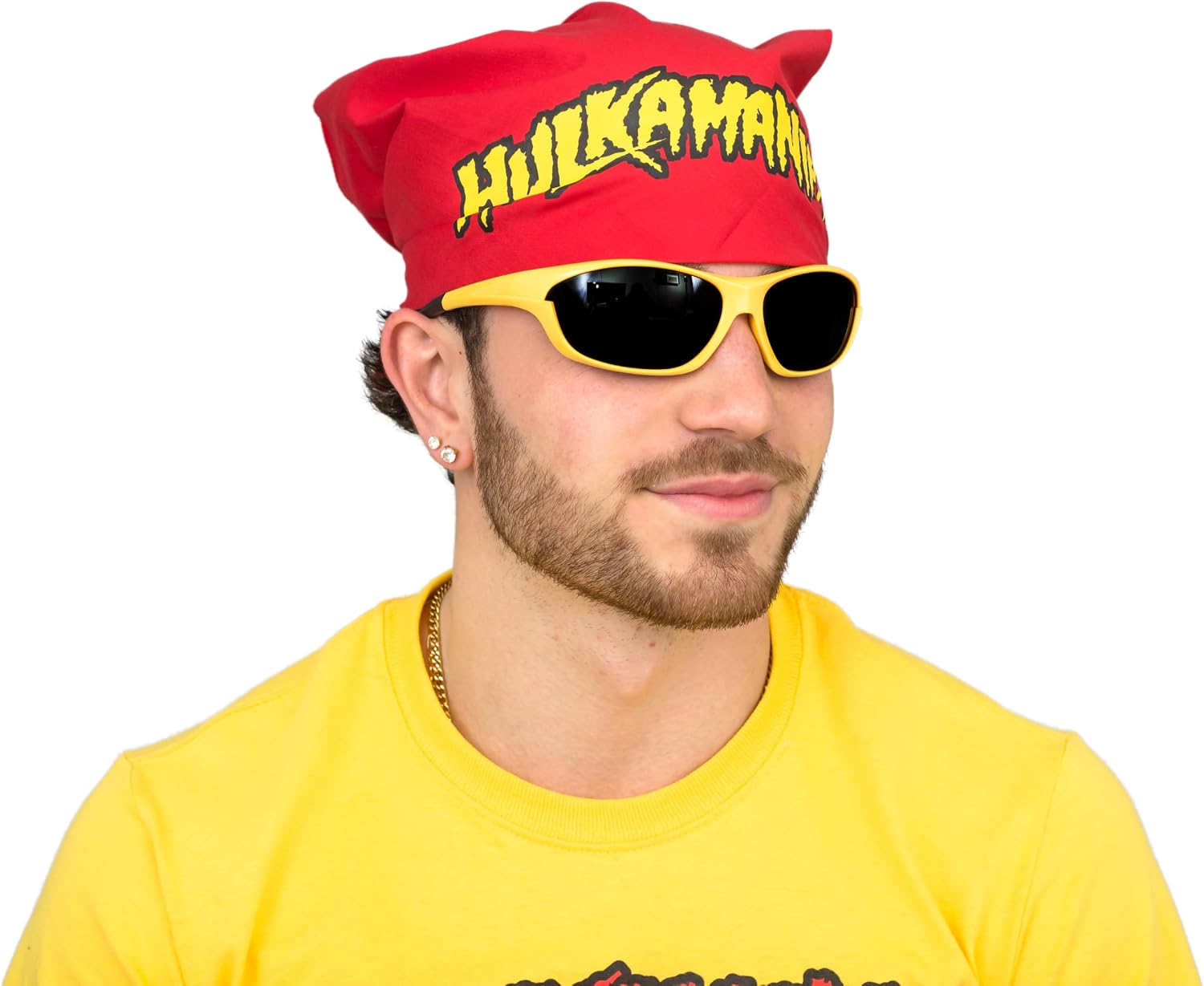 TNA Wrestler Hogan Costume Red Bandana Yellow Sunglasses for Halloween & Cosplay