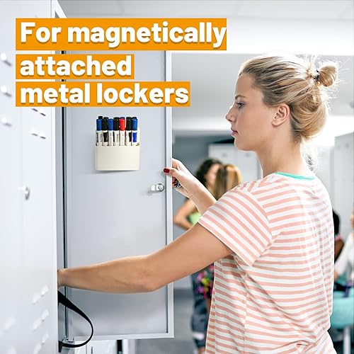 Miniatura 5 de Simetufy Soporte magnético para marcadores de borrado en seco, blanco, 1 paquete