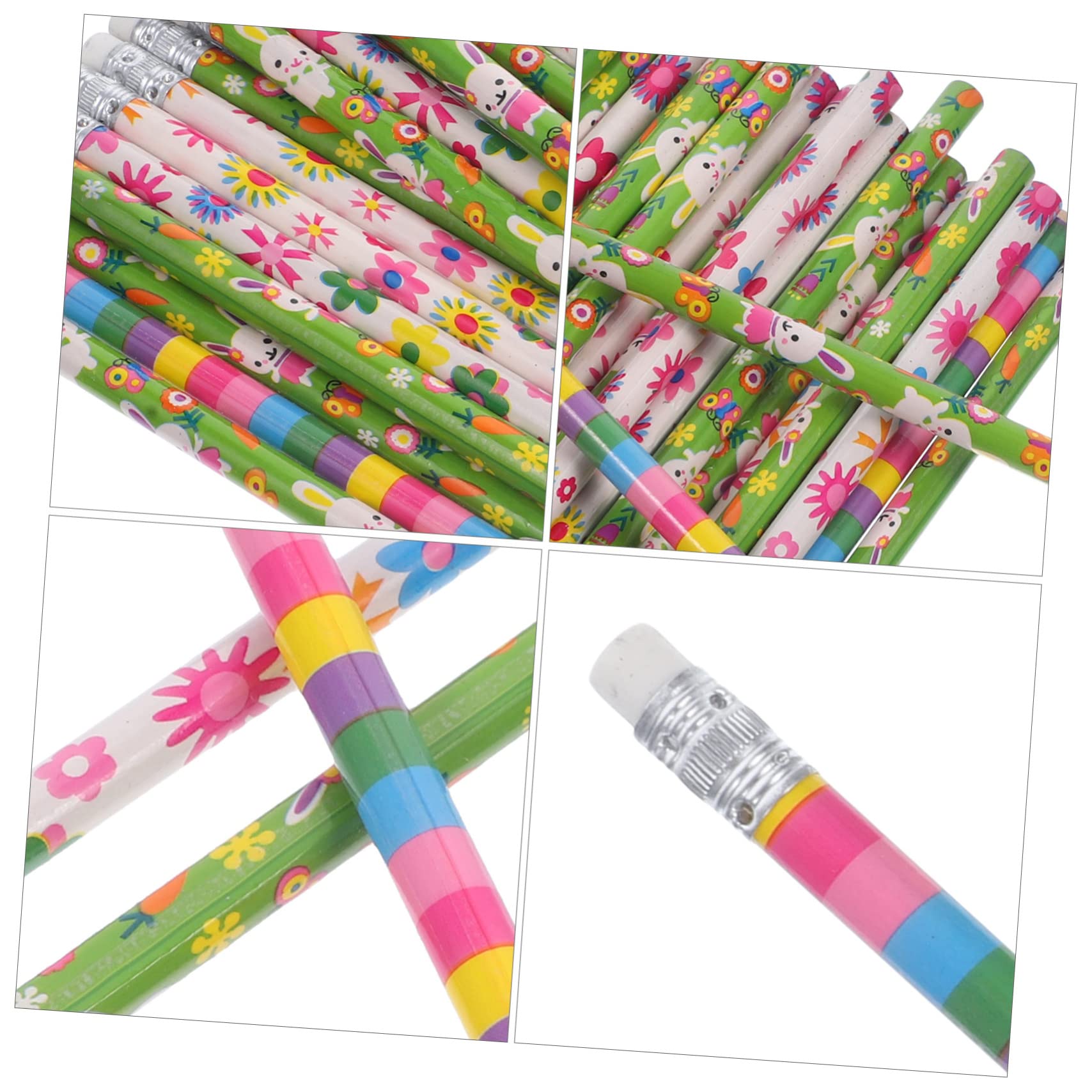 5 Ensembles Crayon Pâques Des Crayons Gomme Pastel Élèves Écrivant s De Pâques Avec Gommes À Dessin Portatif De Pâques Bois 40 Pièces * 5