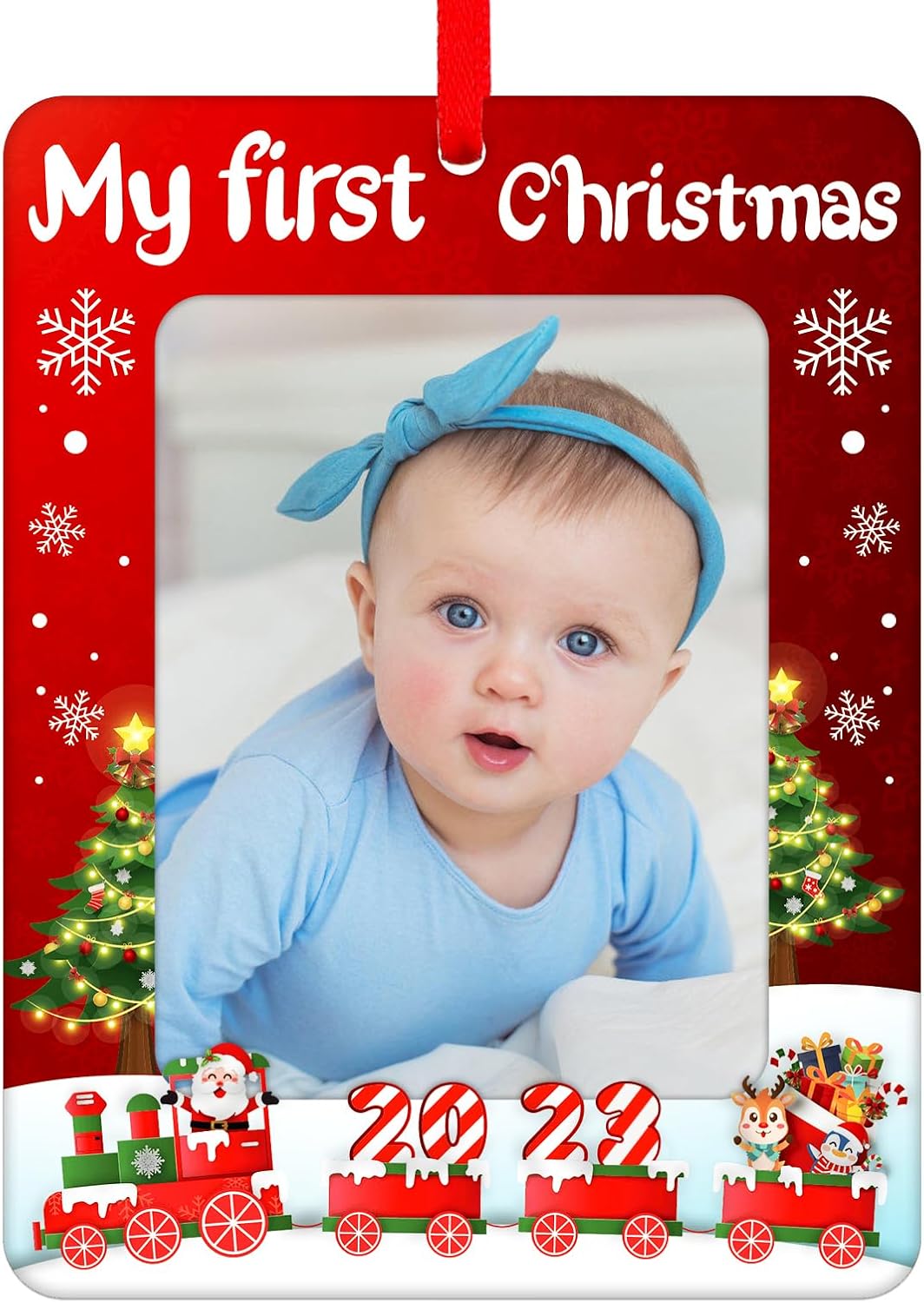 PETCEE 2023 Baby's First Christmas Ornament Baby Picture