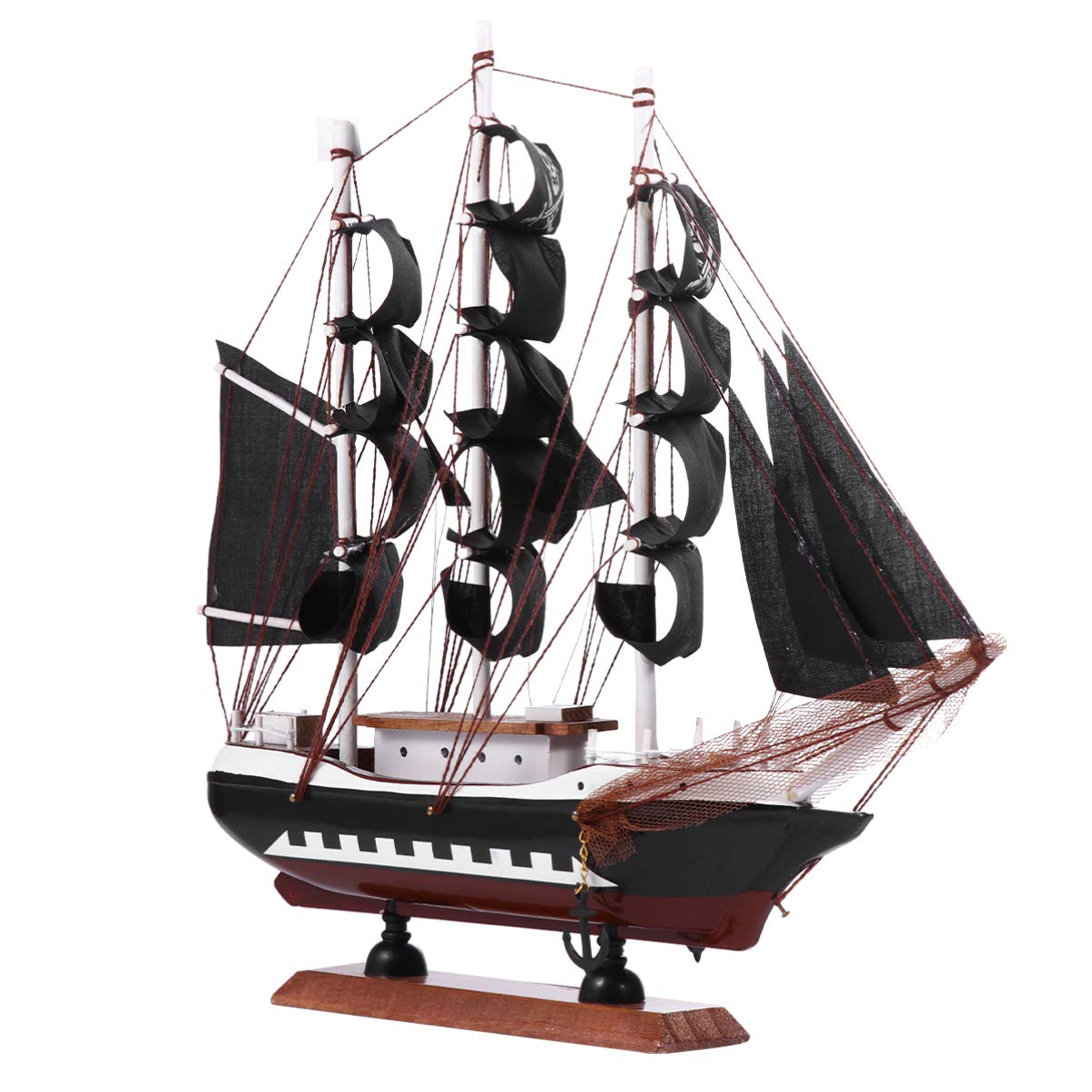 JOEBO Barco Pirata 3D, Barco de Vela de Madera, velero náutico Creativo, Modelo de velero Decorativo for Adorno del hogar, 33cm