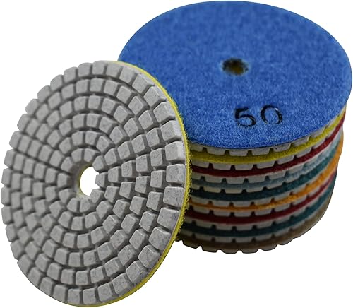 Miniatura 7 de Almohadilla de pulido de diamante de 3 pulgadas para moler mármol granito encimera 7 piezas conjunto