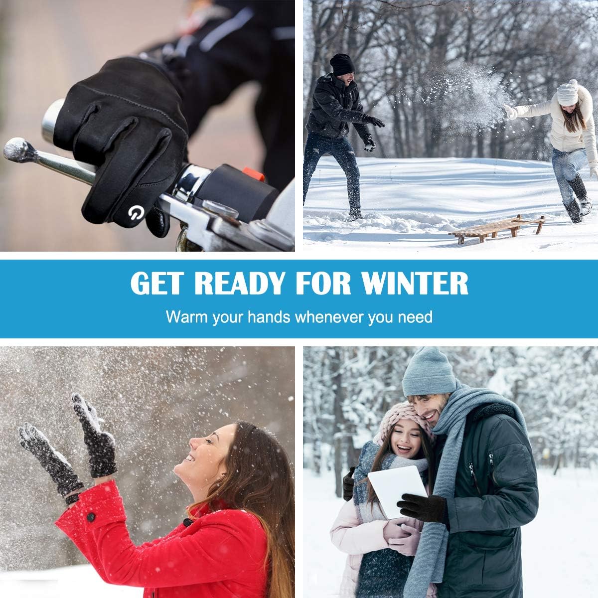 FAIRWIN Waterproof Winter Gloves,Touch Screen Gloves,Thinsulate Gloves for Men Women
