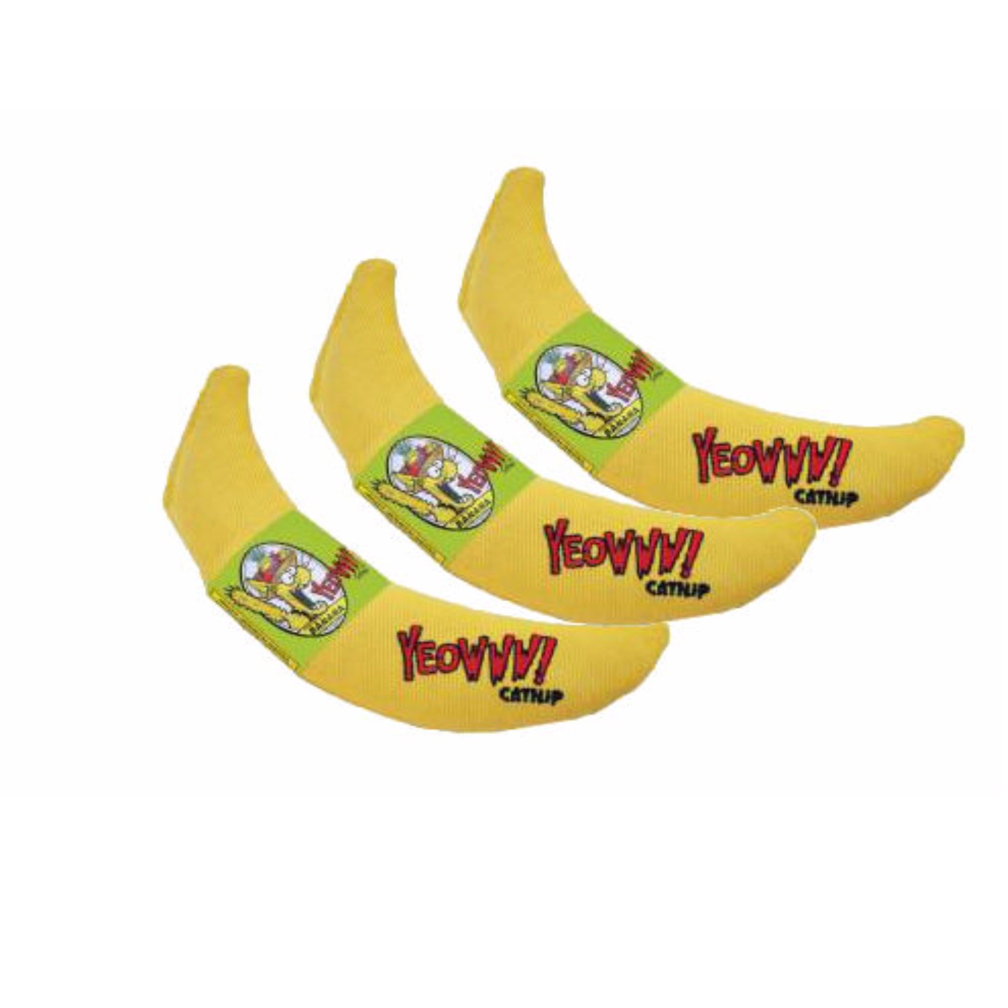 YEOWWW! Catnip Banana 3 PACK Pure Leaf & Flowertop Blend Cat and Kitten Toy