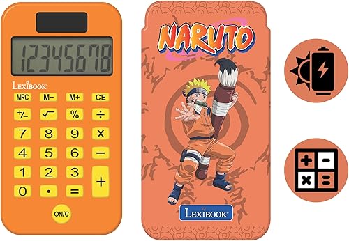 Miniatura 2 de Lexibook, Naruto, Calculadora de bolsillo con cubierta de protección, funciones de calculadora convencionales y avanzadas, batería y energía solar,