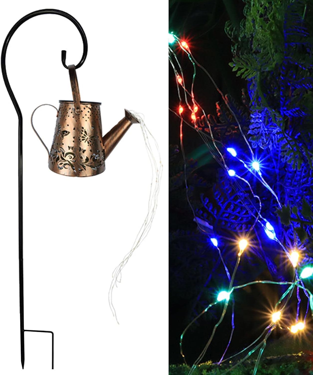 Firulab Lighted Watering Can for Garden Solar Solar Watering Can