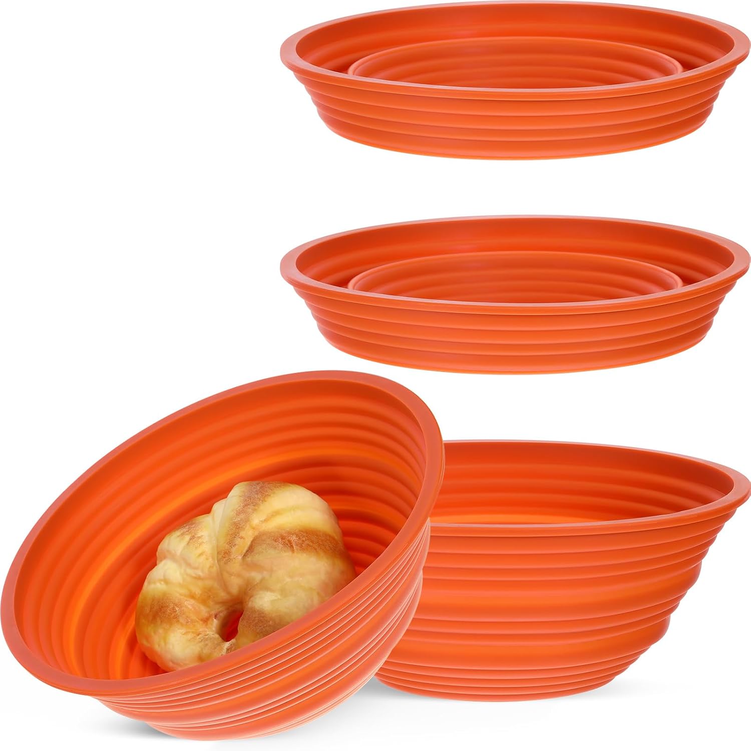 Domensi 4 Pcs Silicone Bread Proofing Baskets 9 Inch