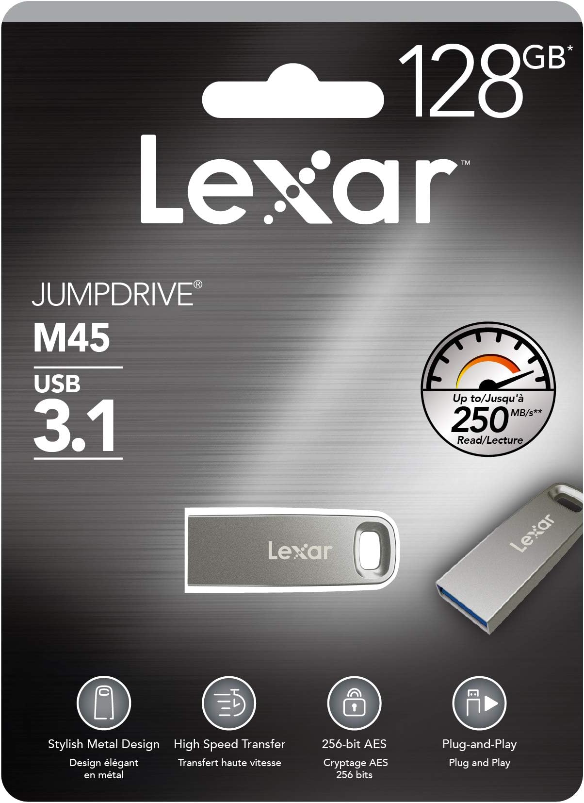 JUMPDRIVE M45 128GB USB 3.1 SILVER CASING 128Gb