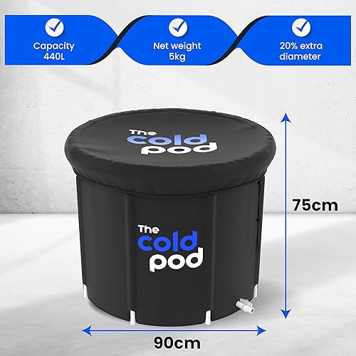 Miniatura 9 de The Cold Pod Bañera de hielo para atletas con tapa: 88 galones de agua fría para recuperación, baño de hielo portátil de múltiples capas