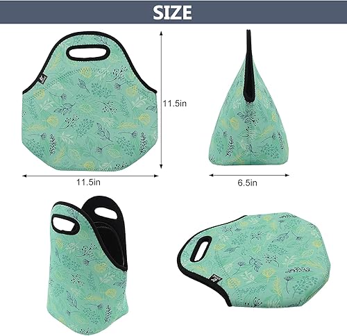 Miniatura 2 de LOVAC Bolsa de almuerzo de neopreno, bolsa de almuerzo con aislamiento grueso  Bolsa de almuerzo duradera e impermeable con cremallera para viajes