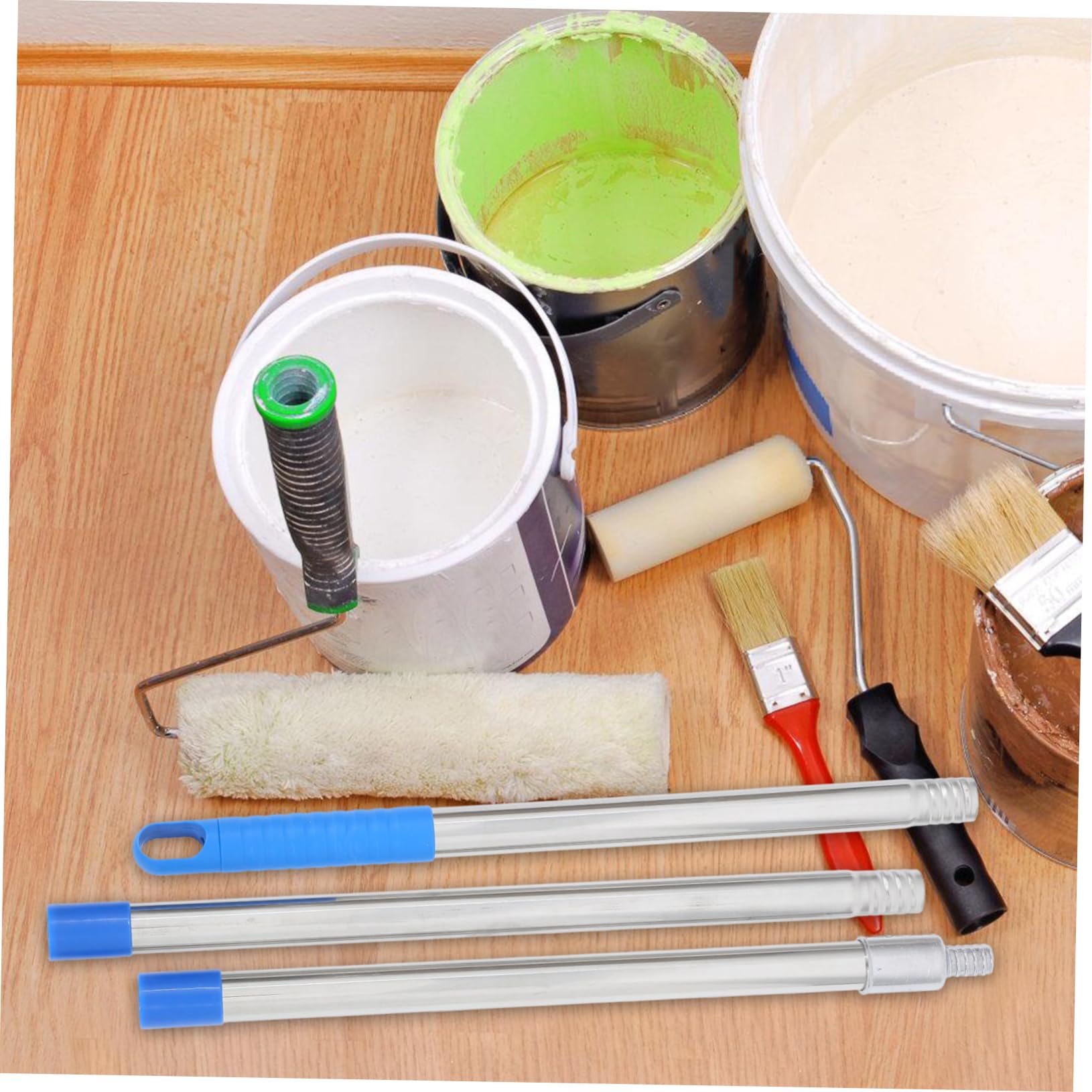 Angoily 5sets Asta Telescopica Inossidabile Estensione Per Rulli e Pennelli Per Pittura Strumento Per Accesso Zone Alte Design Rimovibile Per Facile Trasporto e Stoccaggio