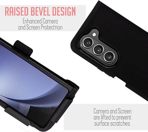 Miniatura 4 de Funda compatible con Samsung Z Fold 5 5G Defender, resistente y duradera, con protección de puerto, con soporte de clip para cinturón