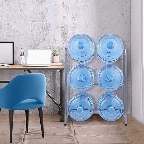 Miniatura 8 de Jarra para botella de agua de 5 galones, soporte para botella de agua de 5 galones, soporte para botellas de agua de 3 niveles para dispensador de
