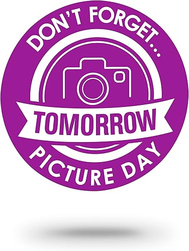 Etiquetas Picture Day is Tomorrow, 500 por rollo, paquete a granel de 20 rollos, fabricadas en los Estados Unidos