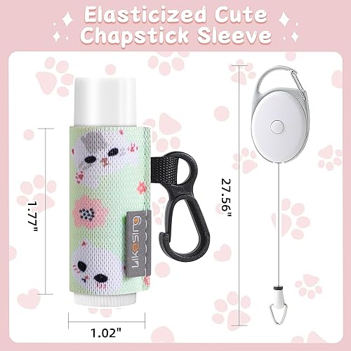 Miniatura 4 de Soporte para llavero, soporte para bálsamo labial, bolsa de manga para lápiz labial con clip, brillo de labios elástico, regalos para amigos,