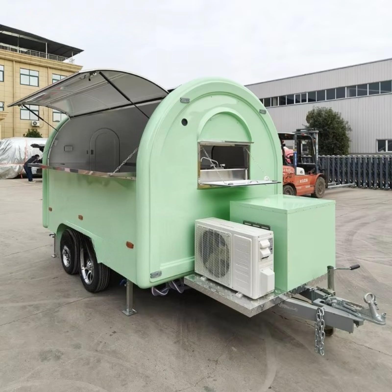 Remolque de alimentos móvil, cocina comercial totalmente equipada para venta callejera, diseño personalizable para camiones de comida, remolques de café y soportes para tacos