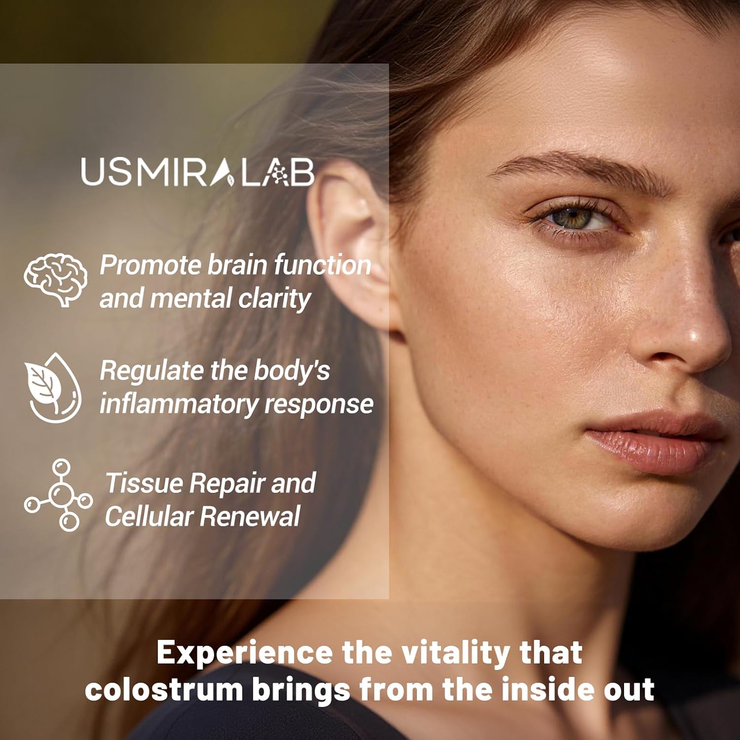 Bovine Colostrum Powder Supplememnt for Men & Women: 60% IgG 3000mg | Gut Health, Hair Health & Beauty | Organic Grass-Fed | Low-Temp Freeze-Dried | Unflavored Easy-Mix | 60 Servings - Image 2