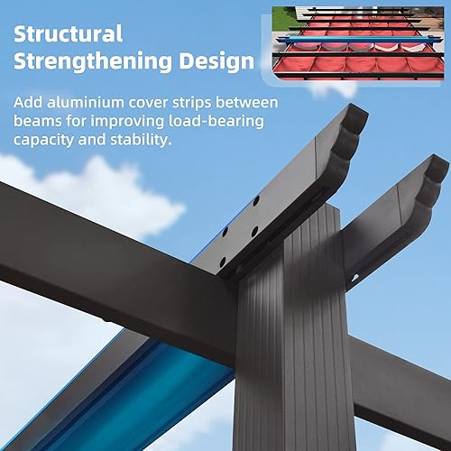 Miniatura 83 de PURPLE LEAF - Pérgola/kiosco retráctil de metal de 10 x 12 pies con toldo para exteriores, patio, jardín, porche, playa, pabellón estilo enrejado