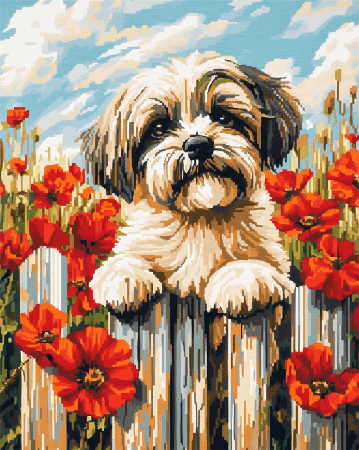 Axiangzik D N.lanshan Og Animal Iy Tapestry Kits For Adults Fantasy Shih Tzu Iy Latch Hook Rug Kits,Crochet Kit For Beginners,Carpet Making Set With Printe Canvas，Gift 60X90cm
