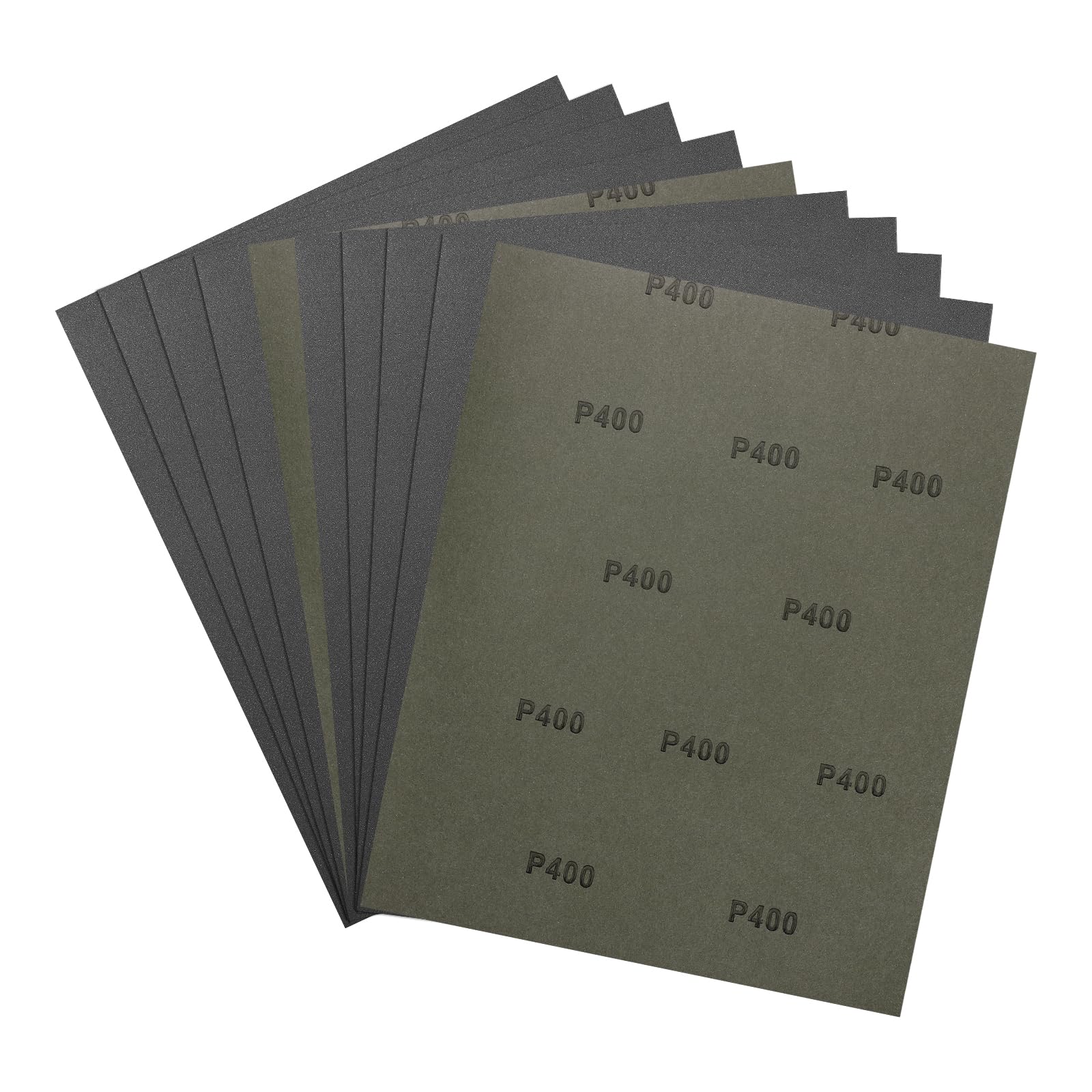 Kozelo 10pcs Sand Papers - [9 x 11 Inch x 400 Grits] Wet Dry Sandpaper Sheets for Metal Auto Wood Polishing and Scratches Removing, Silicon Carbide Abrasive