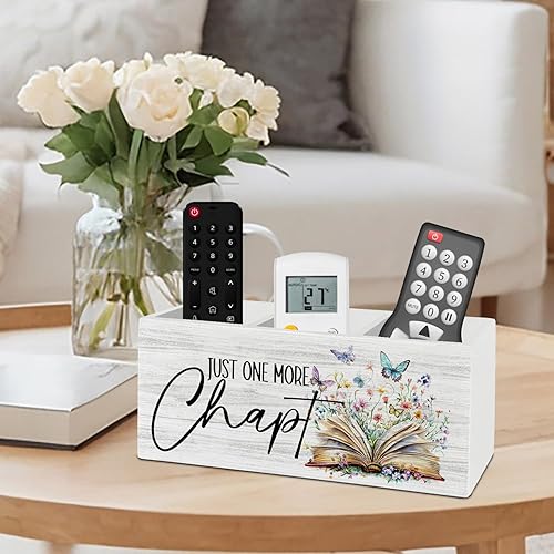 Miniatura 6 de Just One More - Organizador para lápices de capítulo para accesorios de escritorio, regalos para amantes de los libros, caja de madera, letrero de