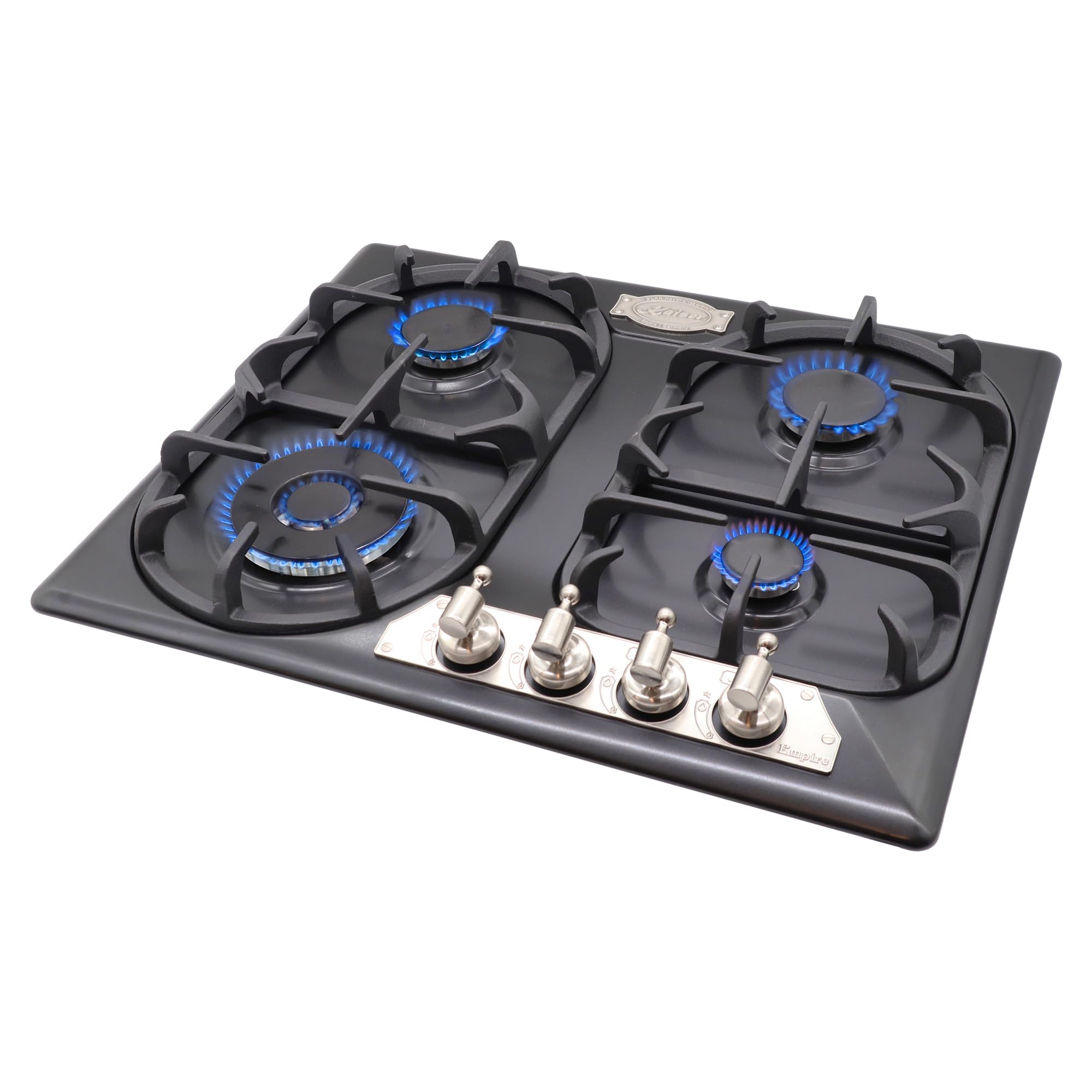 Kaiser Empire KG 6325 Em Sil Turbo ekskluzywna płyta kuchenna na gaz, 60 cm, autark antracyt, 4 wysokiej jakości palniki, WOK 3,8 kW, ergonomiczny knebel obrotowy, gaz ziemny i propan