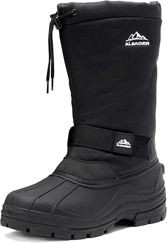 ALEADER Men's Winter Waterproof Insulated Shell Warm Inner Comfortable Outdoor Snow Boots