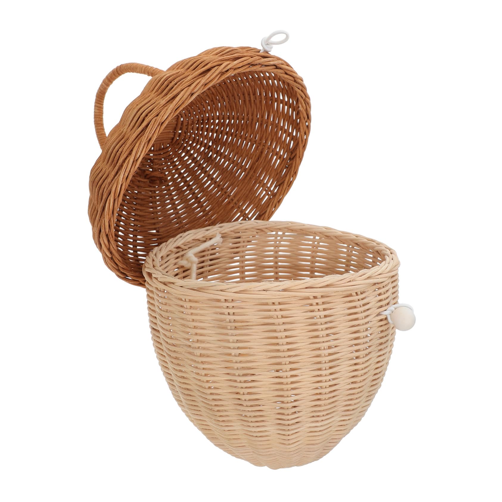 Alipis Cestino Per Giocattoli Per Bambini in Rattan Sintetico Intrecciato Fatto A Mano Cestino Per Animali Per Bambini Contenitore Naturale Con Coperchio