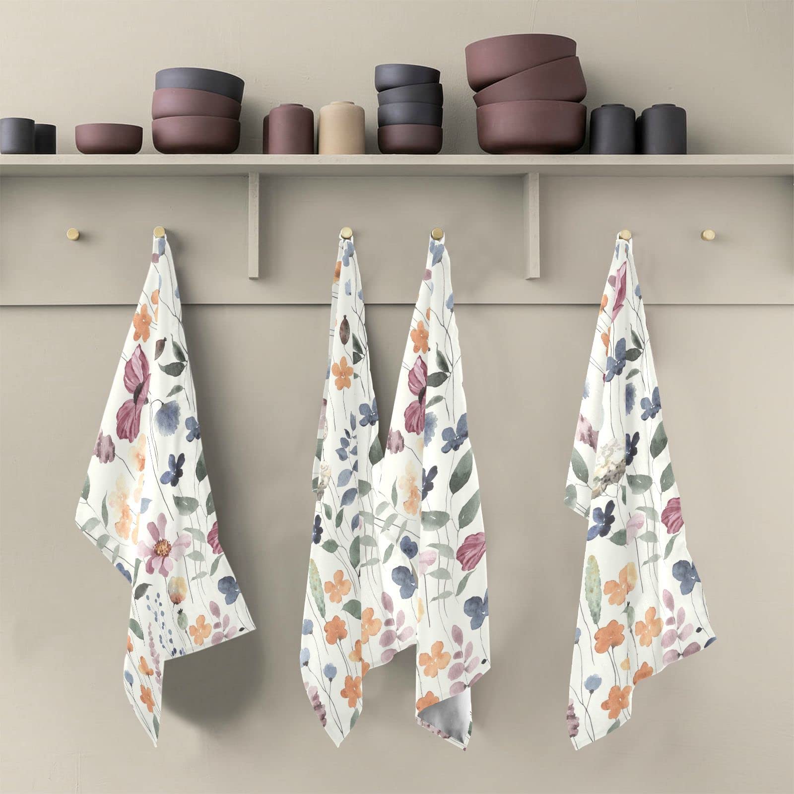 Confezione 2 Asciugamani Da Cucina Floreali – Acqua E Fiori, Vintage, Assorbenti, 40,6x61 Cm