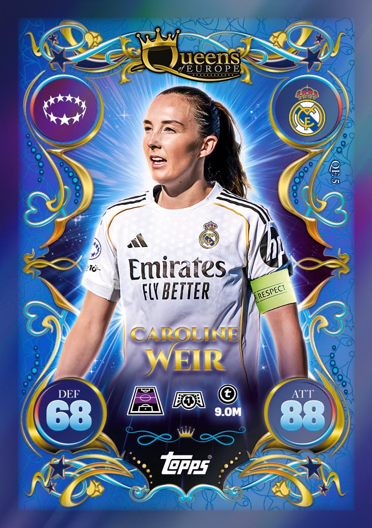 Topps UCC Match Attax 2025/26 Update Eco Pack #3 Queens of Europe 41 tarjetas 16 exclusivas edición limitada Star Girl