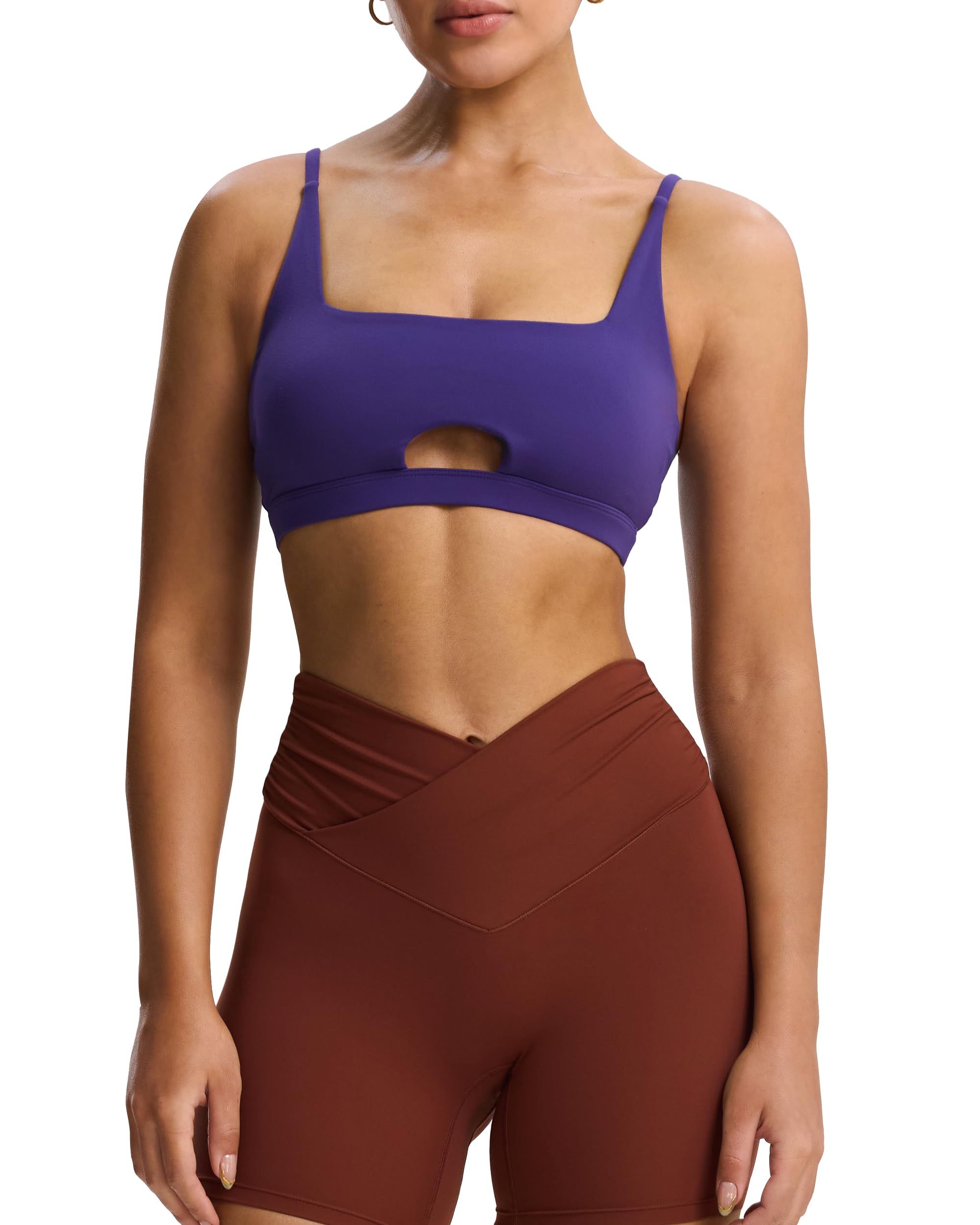 View 1 of ***MINOR DAMAGE, USED IN GOOD CONDITION****
Aoxjox Women's Workout Ellie Sports Bra Cutout Training Fitness Running Yoga Crop Tank (Mulberry Purple, SMALL)