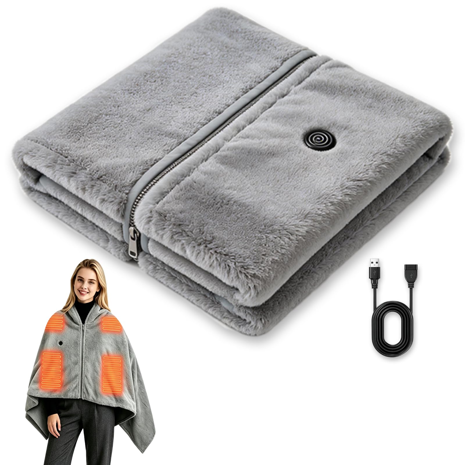 Coperta Elettrica, Grafene, USB, 160x90 cm, Wireless