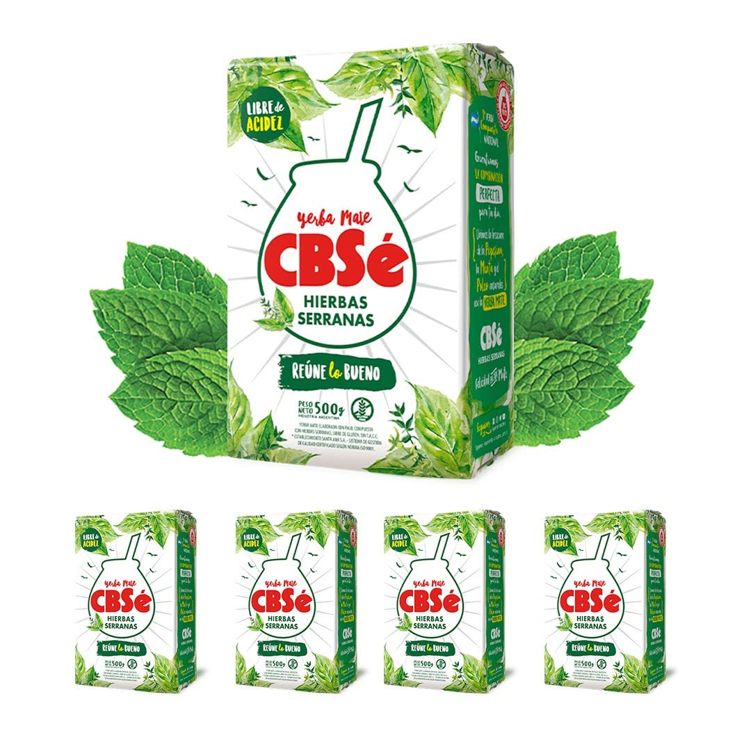 Qumir - Pack de Yerba Mate Cbse Hierbas Serranas de 500g - 4 Unidades - Total 2 Kg de Yerba Mate