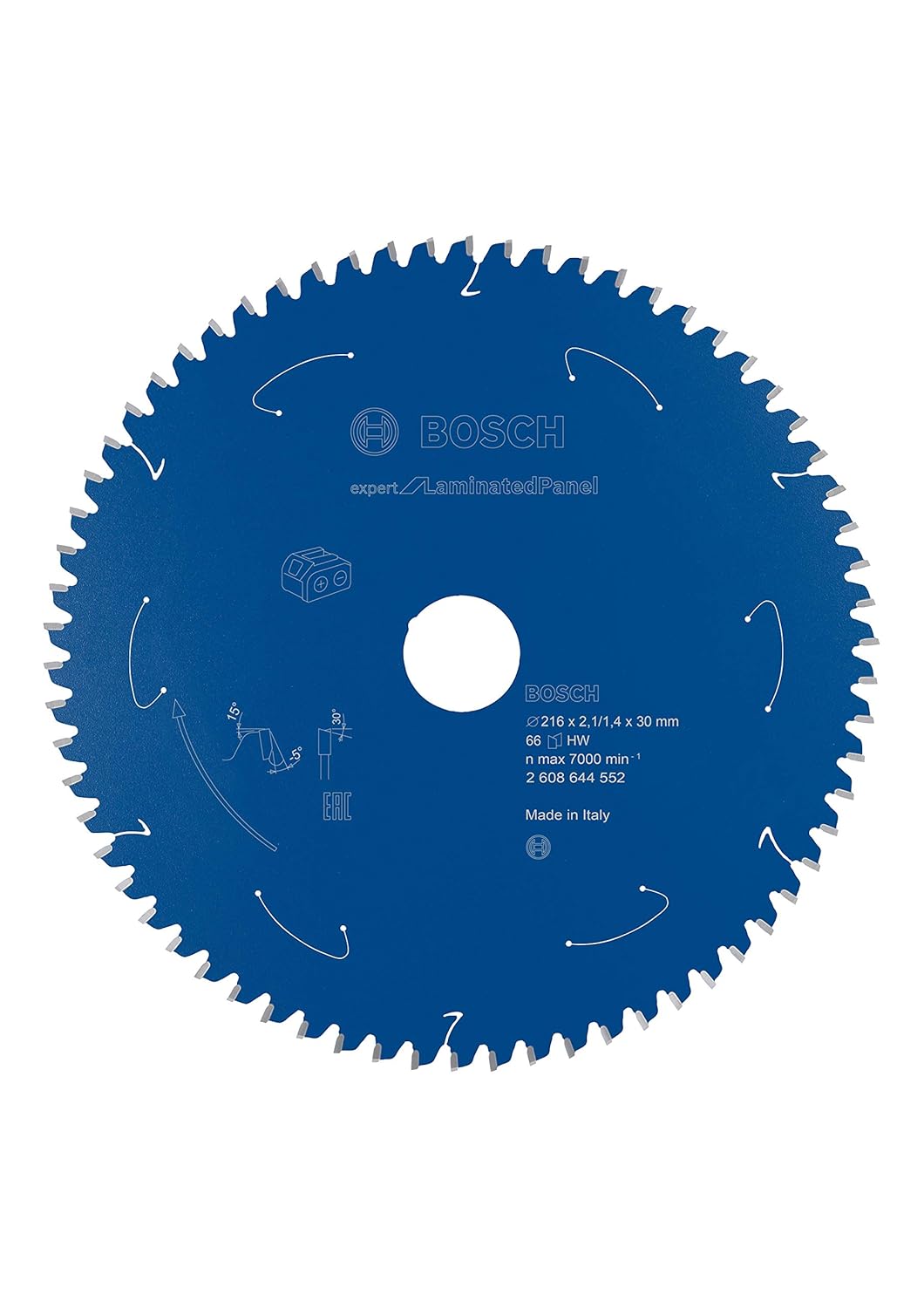 Bosch Professional Circular Saw Blade Expert For Laminated Panel (Chipboard, 216 X 30 X 2.1 mm, 66 Teeth, Accessories Cordless Circular Saw)