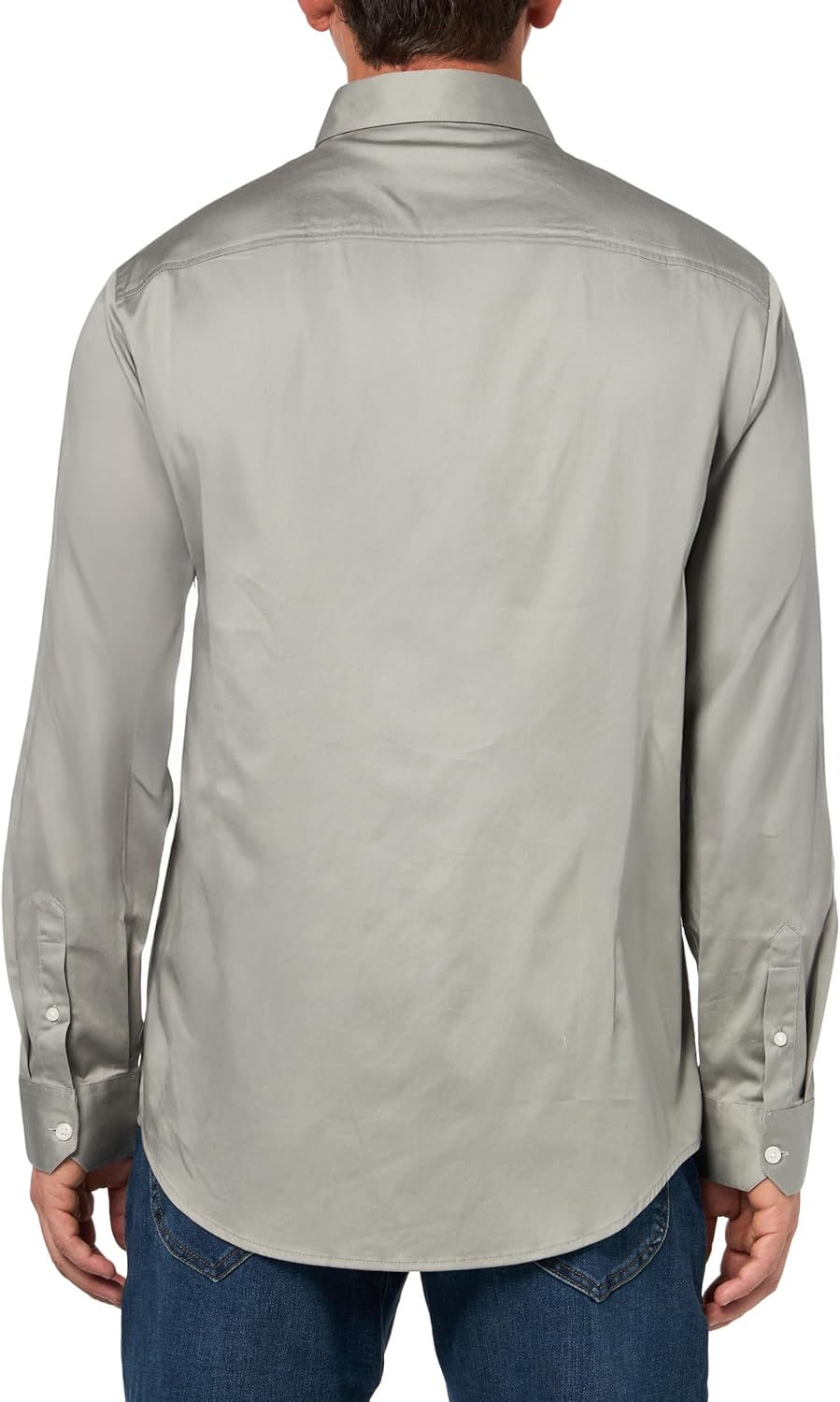 Armani Exchange Mens Long Sleeve Solid Slim Button Down Shirt - Image 2