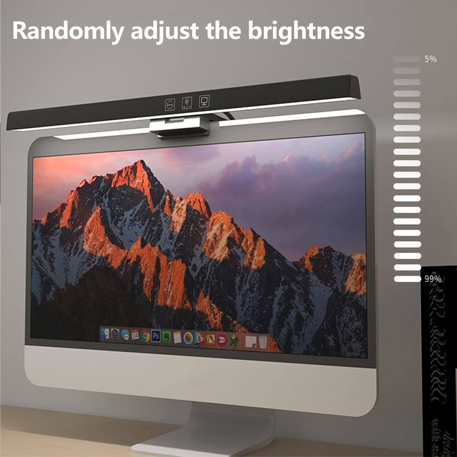 Lampe Ecran Pc, Lampe Gamer, Lampe De Bureau, Lampe De Moniteur, Barre LED, 3 Couleurs Modes Et Gradation Progressive Protection des Yeux Lampe LED, pour La Lecture Étudier Lecture Table,50CM
