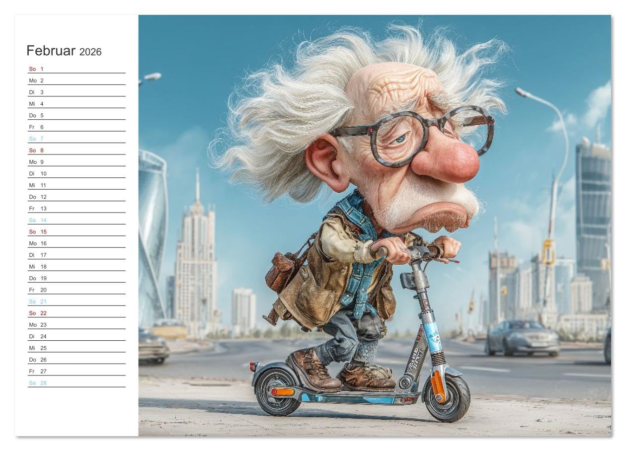 Arbeiten bis der Rollator funkt! (hochwertiger Premium Wandkalender 2026 DIN A2 quer), Kunstdruck in Hochglanz: Der satirische Jahresbegleiter für ... schuften und ackern. (CALVENDO Menschen)