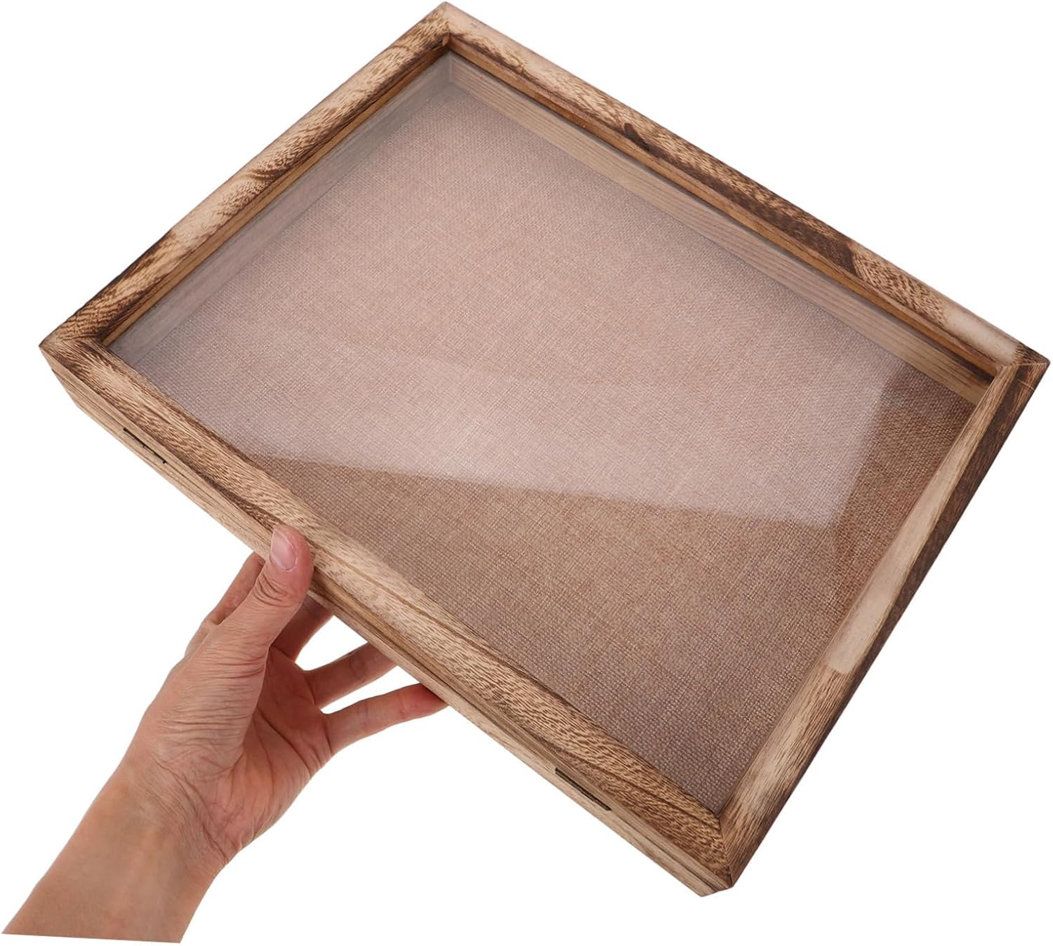 Desktop Medal Display Case Vintage Shadow Box Frame for Photos Medals and Dried Flowers Rustic Wooden Holder for Keepsake Organizer for Special Memories