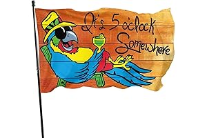 It's 5 O'Clock Somewhere Flag for Jimmy Buffett Decor Lovers!