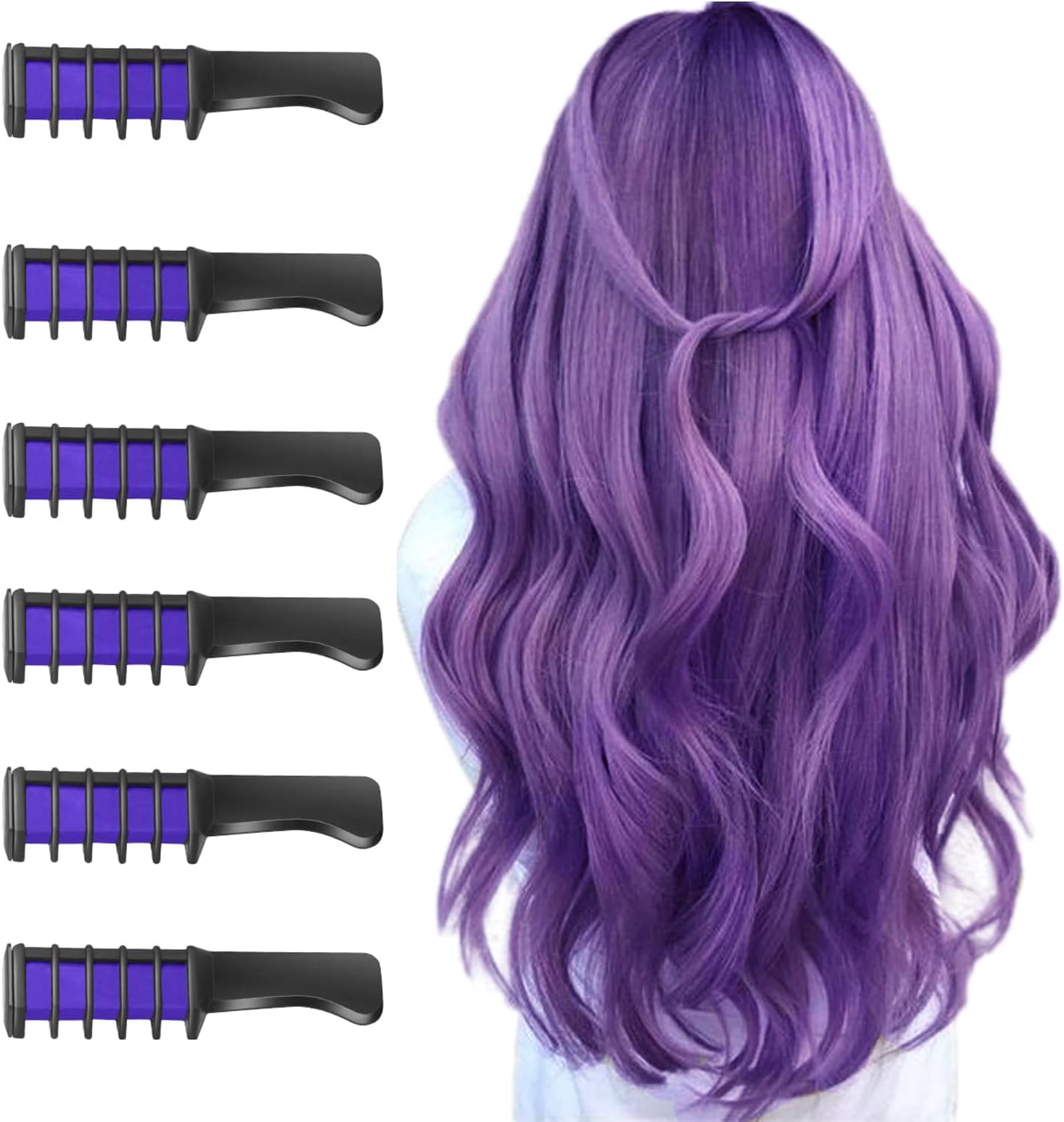 Haarkrijt voor kinderen, meisjescadeaus, MSDADA tijdelijke felle haarkleurverf voor kinderen, cadeaus voor meisjes, leeftijd 6, 7, 8, 9, 10-12+, kleur haarlak voor Halloween, Kerstmis, nieuwjaar, verjaardagsfeestje, cosplay, doe-het-zelf (paars)
