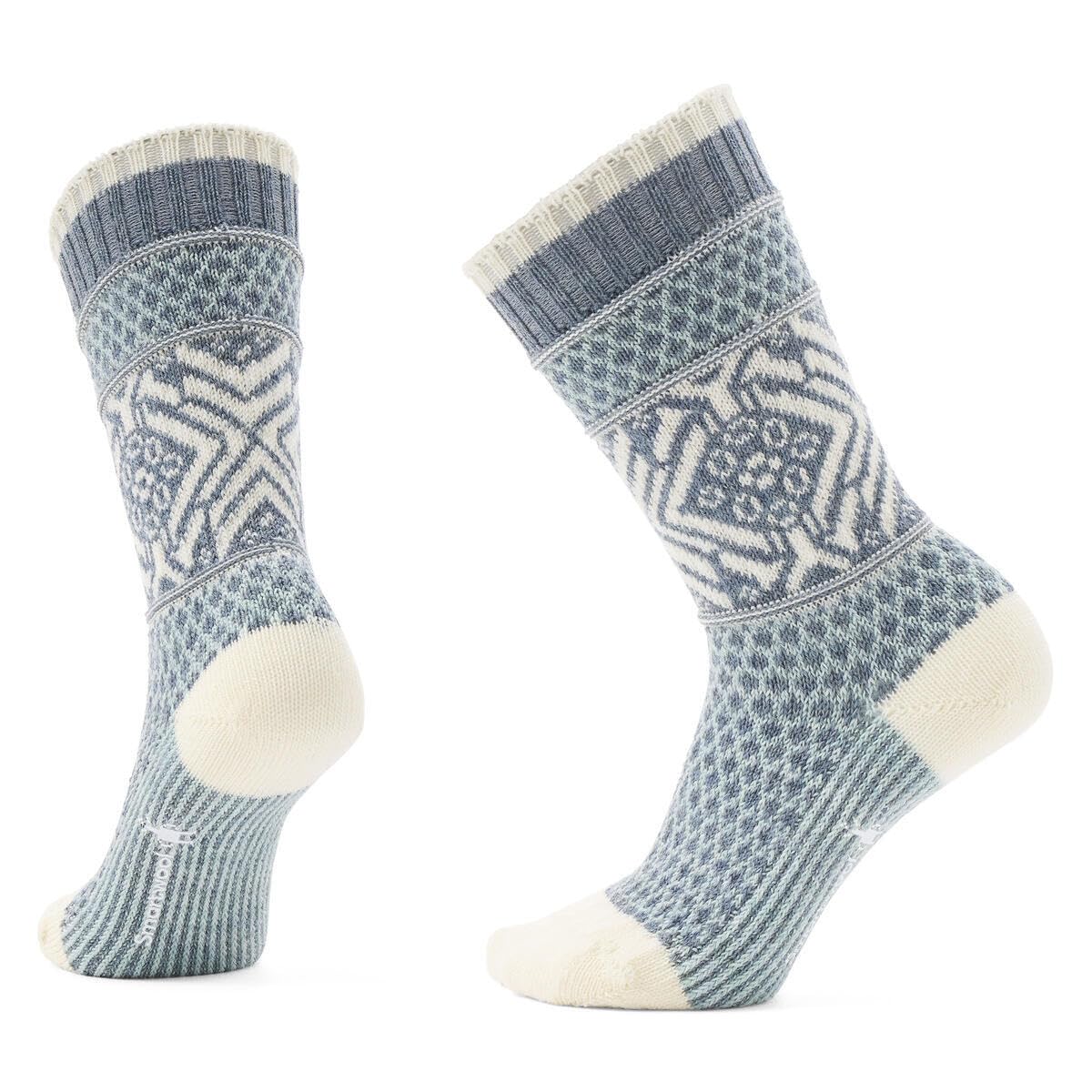 Smartwool Women's Everyday Popcorn Snowflake Pattern Crew Ash M, Frosty Green, Medium