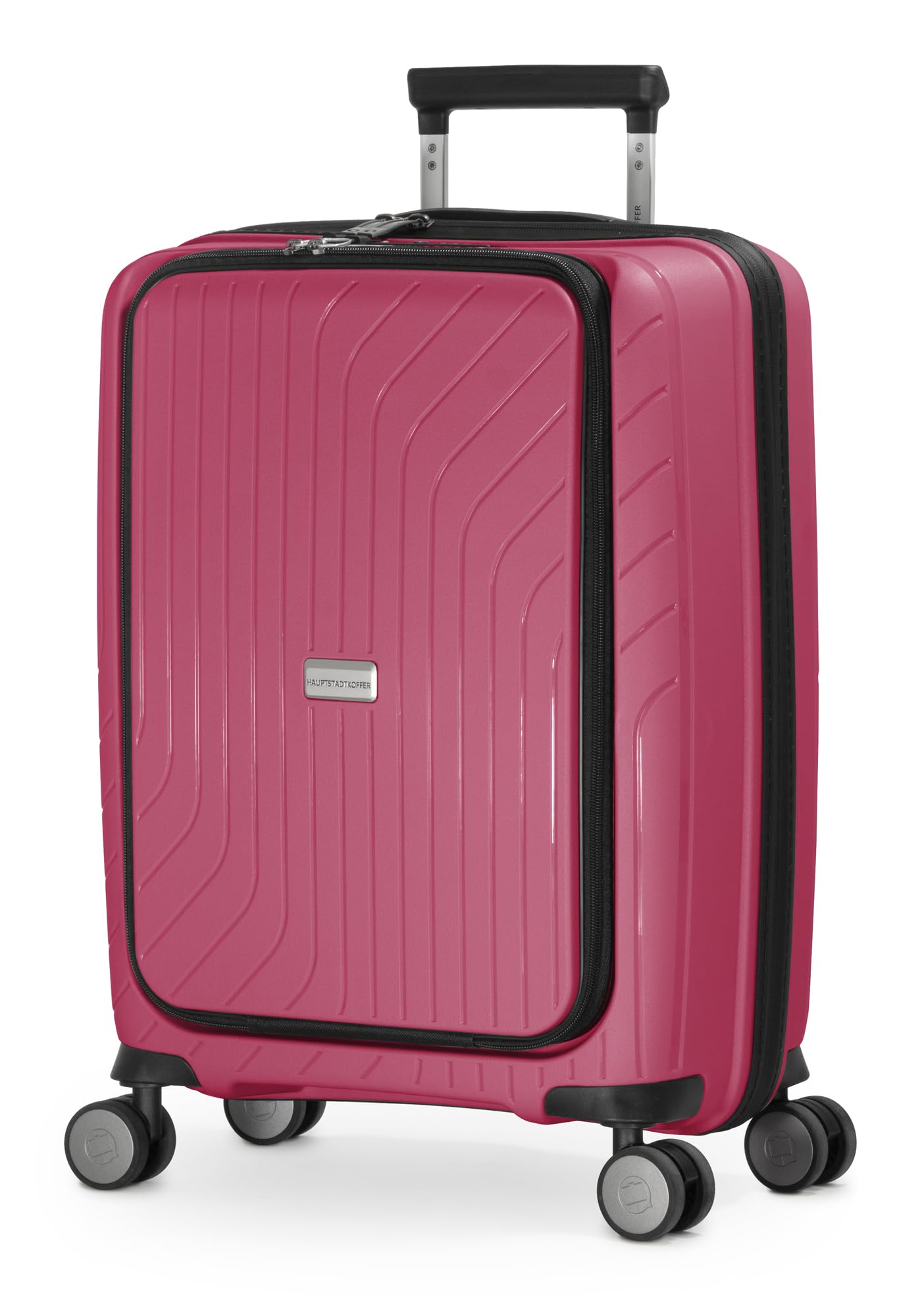 Hauptstadtkoffer TXL Trolley Cabina 55x40x23 cm con Scomparto Laptop, Serratura TSA, Valigia Rigida, 4 Ruote Doppie, Leggera 2,4 kg, Bagaglio a Mano 42L, Berry