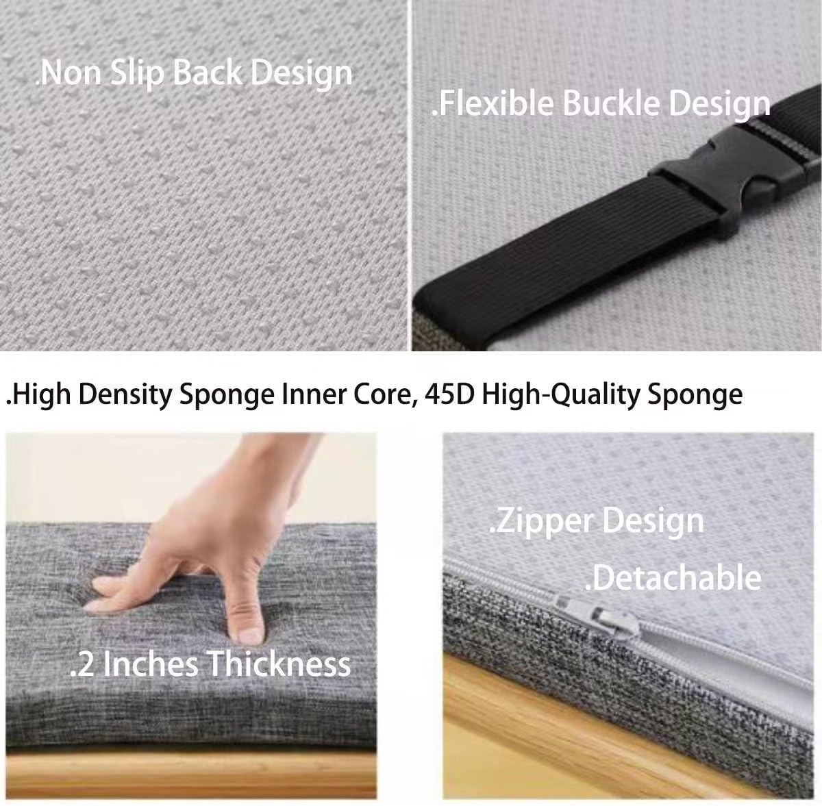 Bench Cushion,2" Thick Bench Cushion for Indoor/Outdoor Furniture,Non-Slip Garden Patio Swing Long Chair Seat Pad,Thickened Piano Bench Cushion (31x14inch,7)