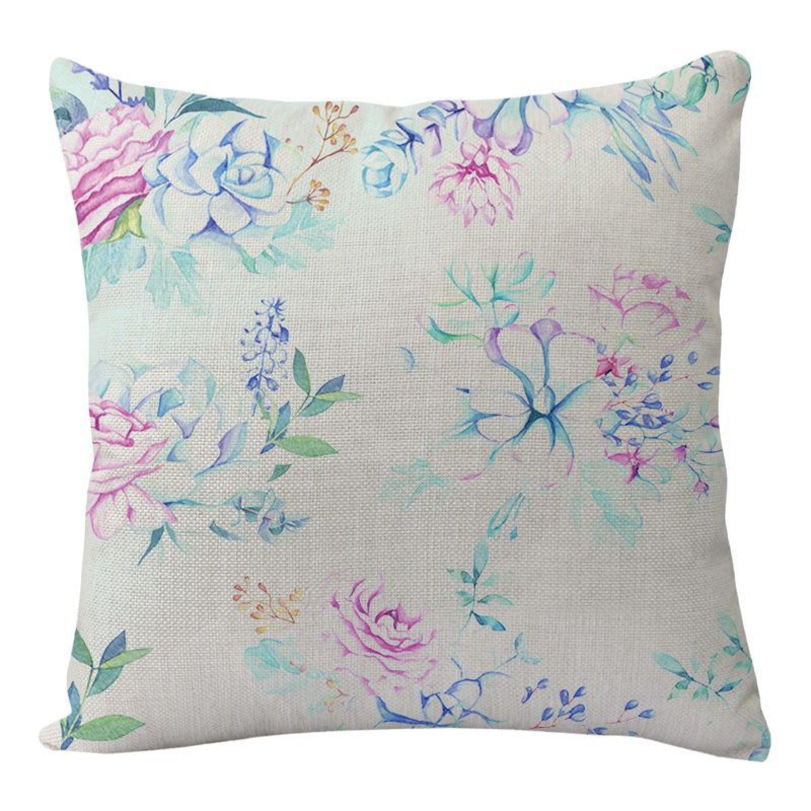 Wazylphin Cushion Covers Sky Blue Purple Pillow Cases Cotton and Linen Cushions with Covers Included Zipper Sofa Cushions Soft Pillowcase Living Room Pillow Cover Bedroom 50x50 Cushion Cover 1 Pack