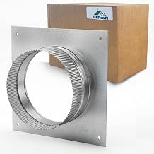 6 Inch Square Base Universal Duct Flange, Galvanized Steel Mounting Flange for HVAC, Ventilation, Dryer Vent & Exhaust