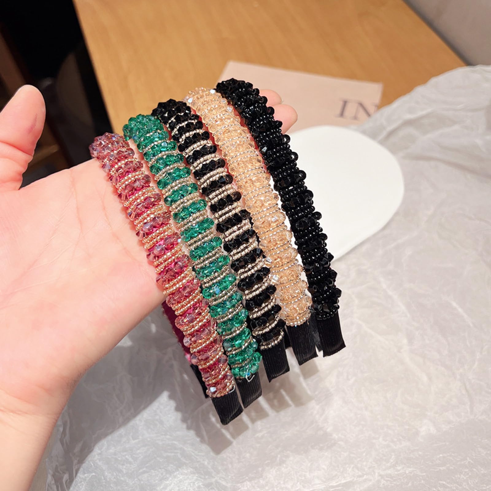 購入不可見本ですm(__)m すばこ様へエレガントなクリスタルビーズヘアバンド Amazon.co.jp: 女性用のきらびやかなクリスタルビーズヘッドバンド審美