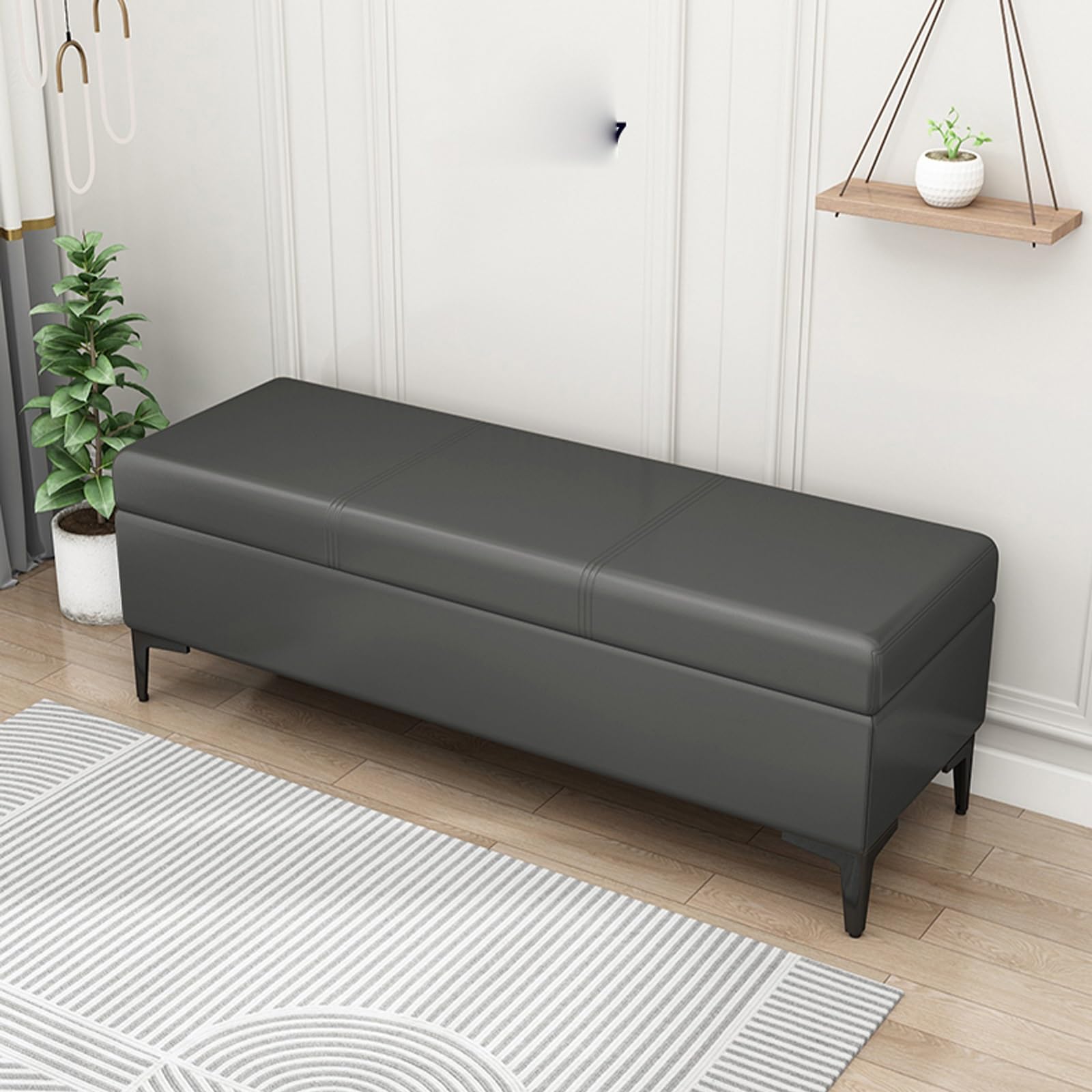 Banc ottoman de rangement au bout du lit pour sublimer l'ambiance de la chambre